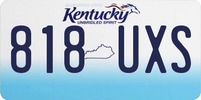 KY license plate 818UXS
