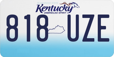 KY license plate 818UZE