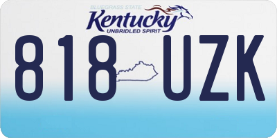KY license plate 818UZK