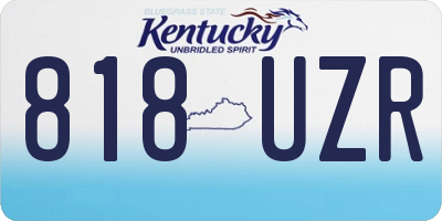 KY license plate 818UZR