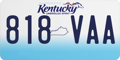 KY license plate 818VAA
