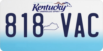 KY license plate 818VAC