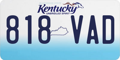 KY license plate 818VAD