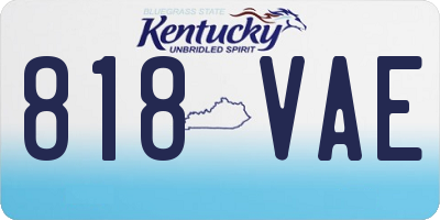 KY license plate 818VAE