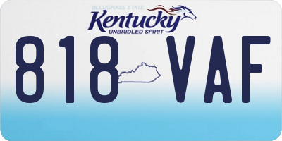 KY license plate 818VAF