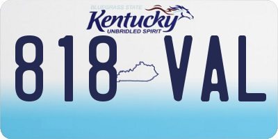 KY license plate 818VAL