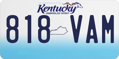 KY license plate 818VAM