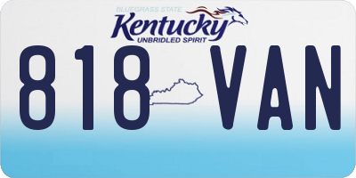 KY license plate 818VAN