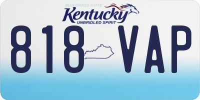 KY license plate 818VAP