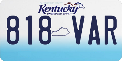 KY license plate 818VAR