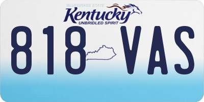 KY license plate 818VAS