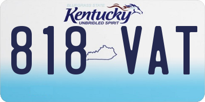 KY license plate 818VAT