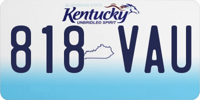 KY license plate 818VAU