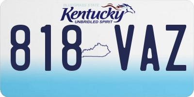 KY license plate 818VAZ