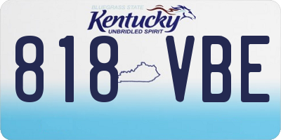 KY license plate 818VBE