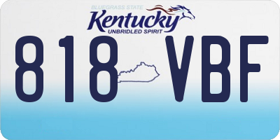 KY license plate 818VBF