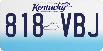 KY license plate 818VBJ