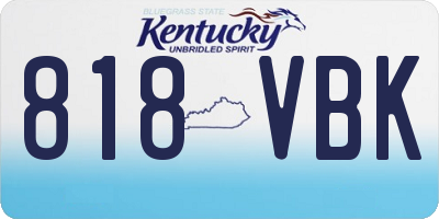 KY license plate 818VBK