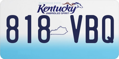 KY license plate 818VBQ