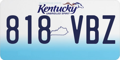 KY license plate 818VBZ