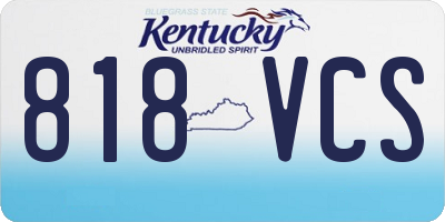 KY license plate 818VCS