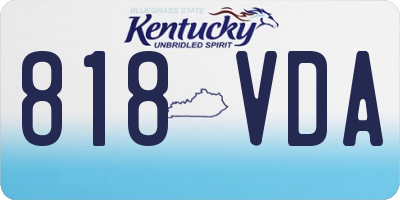KY license plate 818VDA