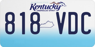 KY license plate 818VDC