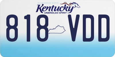 KY license plate 818VDD