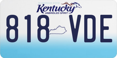 KY license plate 818VDE