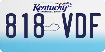 KY license plate 818VDF