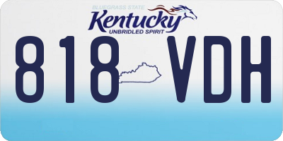 KY license plate 818VDH