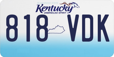 KY license plate 818VDK