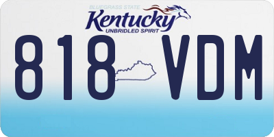 KY license plate 818VDM