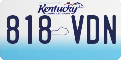 KY license plate 818VDN
