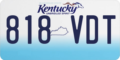 KY license plate 818VDT