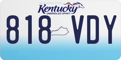 KY license plate 818VDY