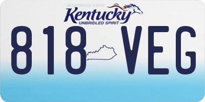 KY license plate 818VEG