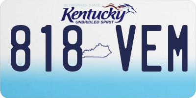 KY license plate 818VEM