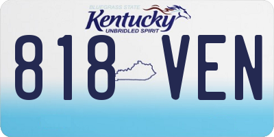 KY license plate 818VEN