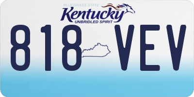 KY license plate 818VEV