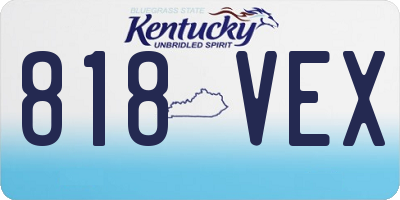 KY license plate 818VEX