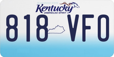 KY license plate 818VFO