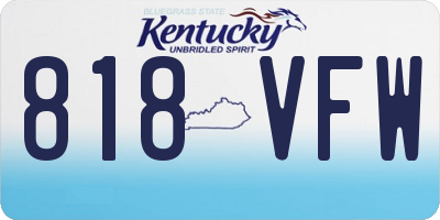 KY license plate 818VFW
