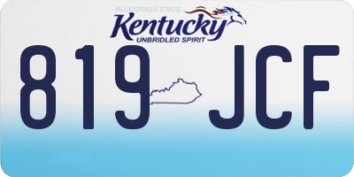 KY license plate 819JCF