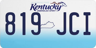 KY license plate 819JCI