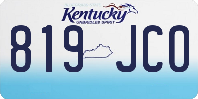 KY license plate 819JCO