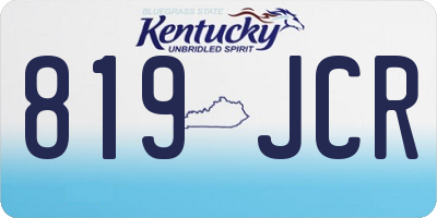 KY license plate 819JCR