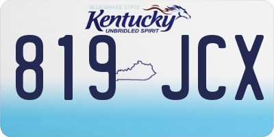 KY license plate 819JCX