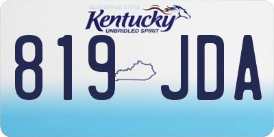 KY license plate 819JDA