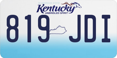 KY license plate 819JDI